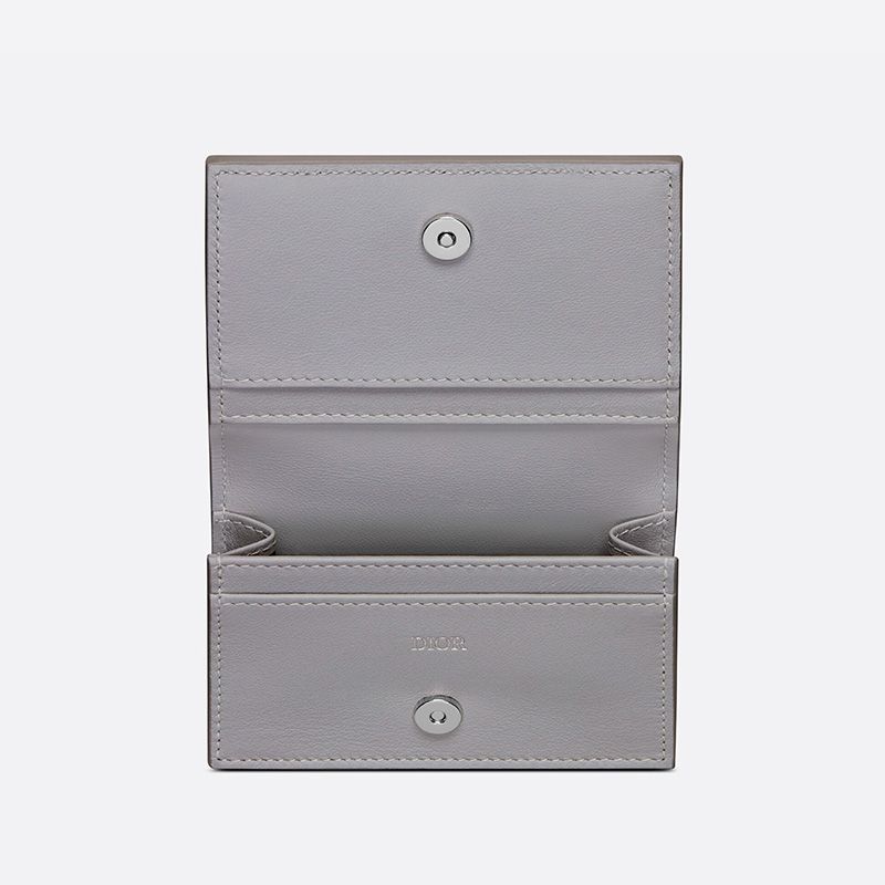 Dior Business Card Holder CD Diamond Motif Canvas Grey - Image 3