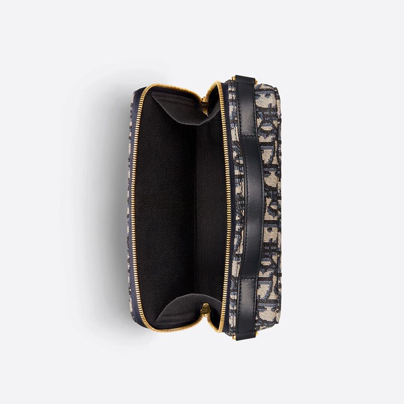 Dior Caro Box Bag Oblique Motif Canvas Blue - Image 4