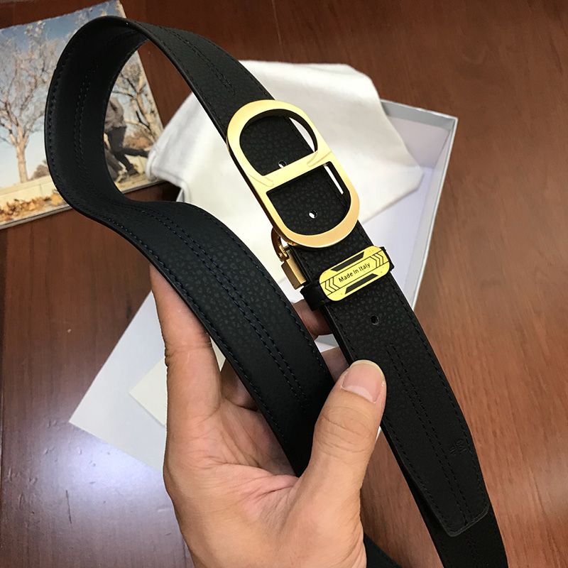 Dior CD Belt Embossed Calfskin Black/Gold - Image 2