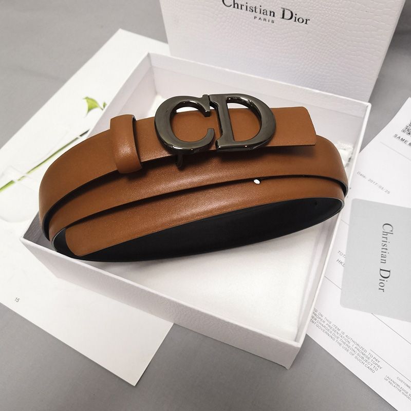 Dior CD Belt Patent Calfskin Brown - Image 2