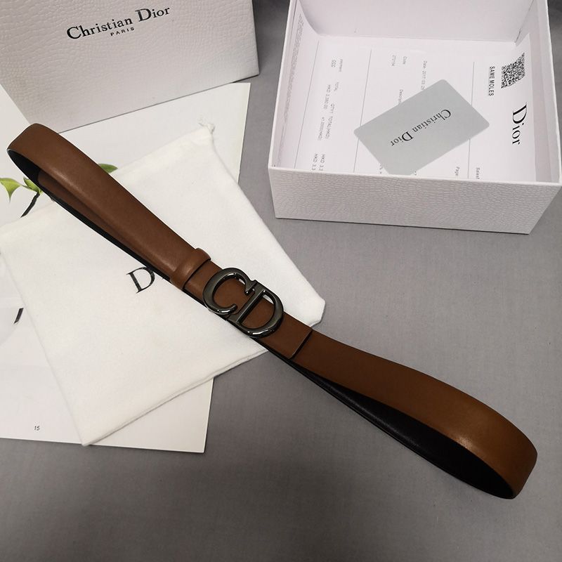 Dior CD Belt Patent Calfskin Brown - Image 3