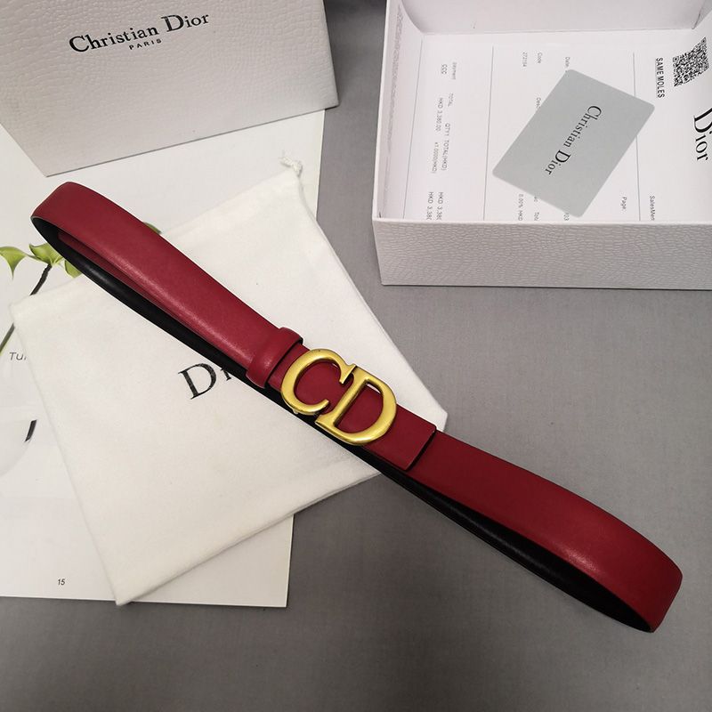Dior CD Belt Patent Calfskin Red - Image 3