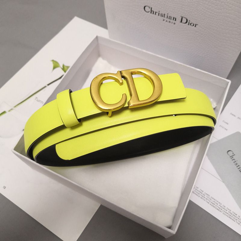 Dior CD Belt Patent Calfskin Yellow - Image 2