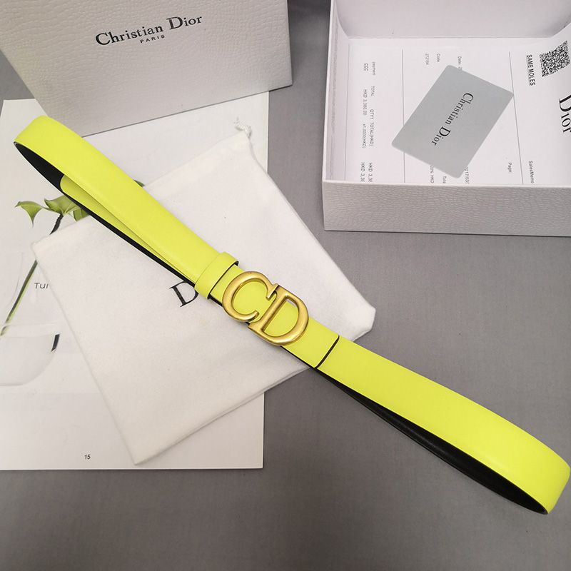 Dior CD Belt Patent Calfskin Yellow - Image 3