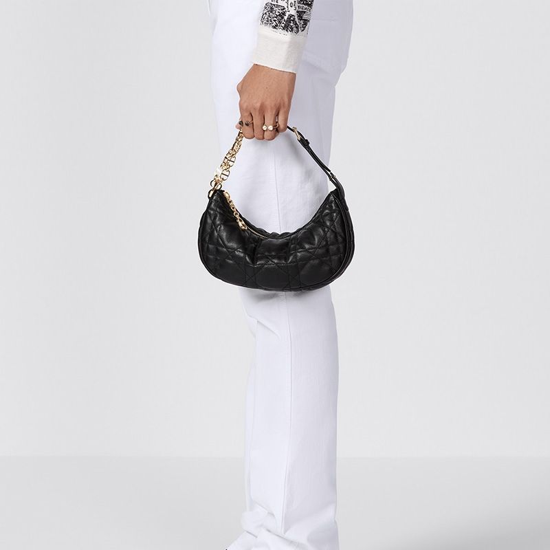 Dior CD Lounge Bag Cannage Lambskin Black - Image 5