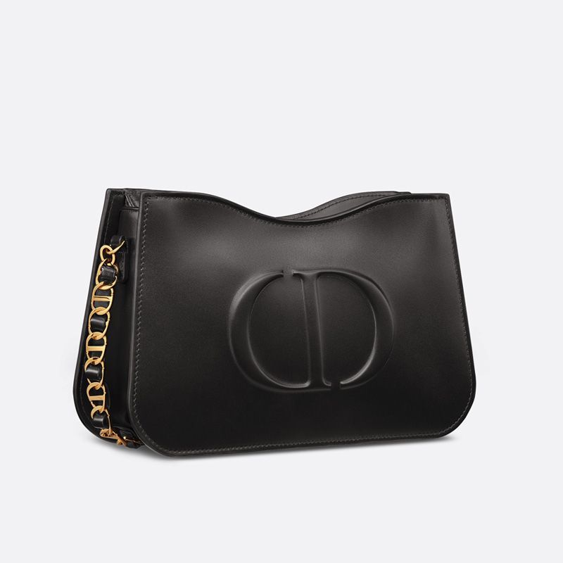 Mini Dior CD Signature Hobo Bag Calfskin Black - Image 2