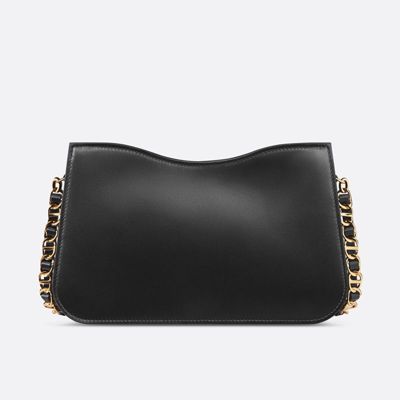 Mini Dior CD Signature Hobo Bag Calfskin Black - Image 3