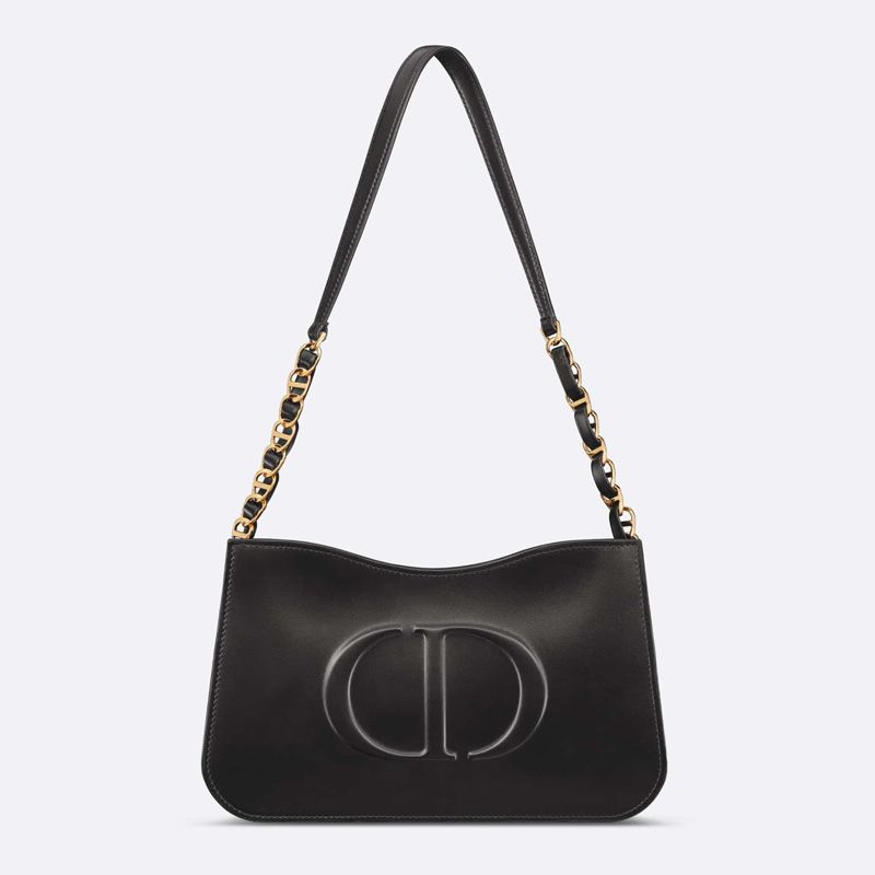 Mini Dior CD Signature Hobo Bag Calfskin Black - Image 5