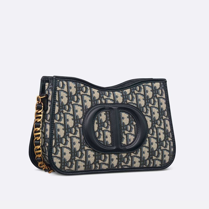 Mini Dior CD Signature Hobo Bag Oblique Motif Canvas Blue - Image 2