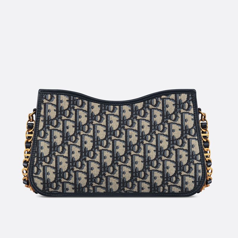 Mini Dior CD Signature Hobo Bag Oblique Motif Canvas Blue - Image 3