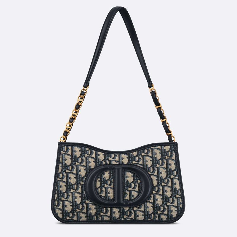 Mini Dior CD Signature Hobo Bag Oblique Motif Canvas Blue - Image 5