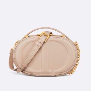 Dior CD Signature Oval Camera Bag Calfskin Apricot