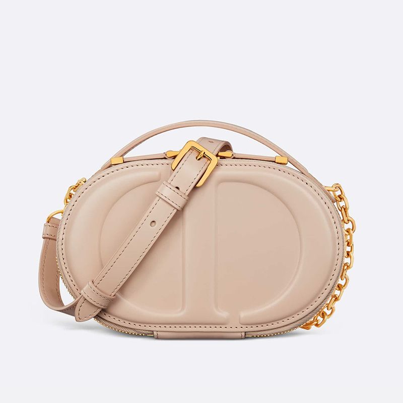 Dior CD Signature Oval Camera Bag Calfskin Apricot