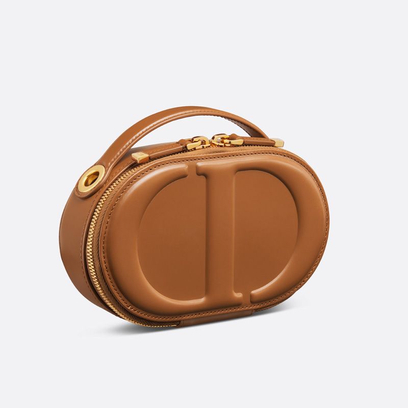 Dior CD Signature Oval Camera Bag Calfskin Brown - Image 2
