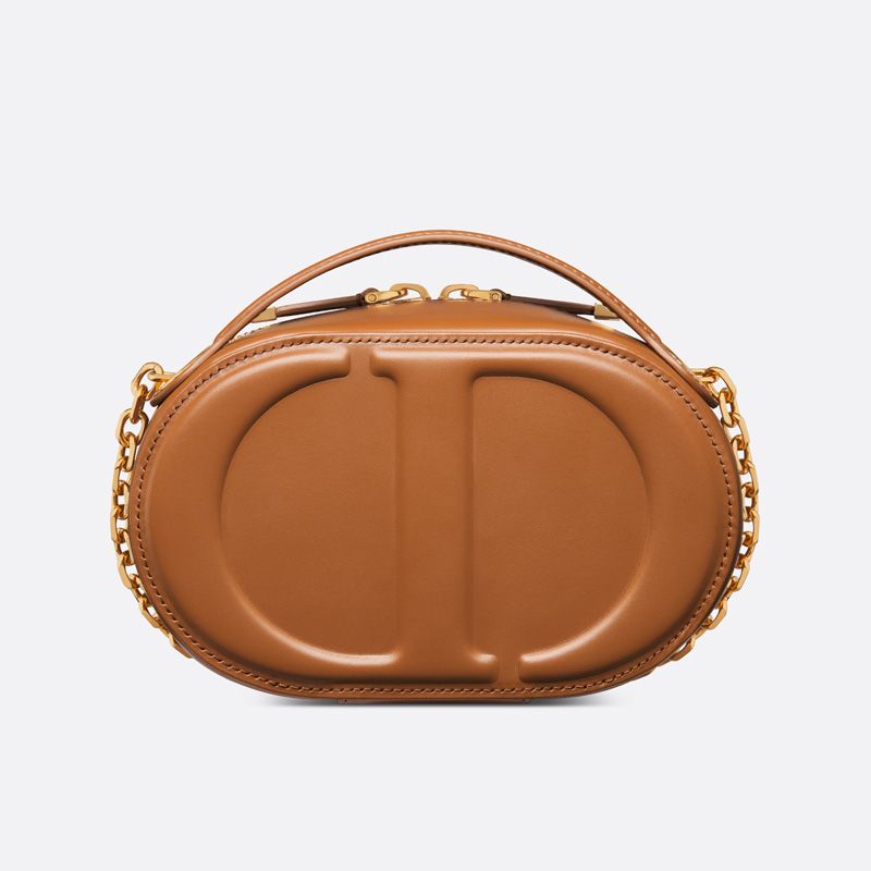 Dior CD Signature Oval Camera Bag Calfskin Brown - Image 3