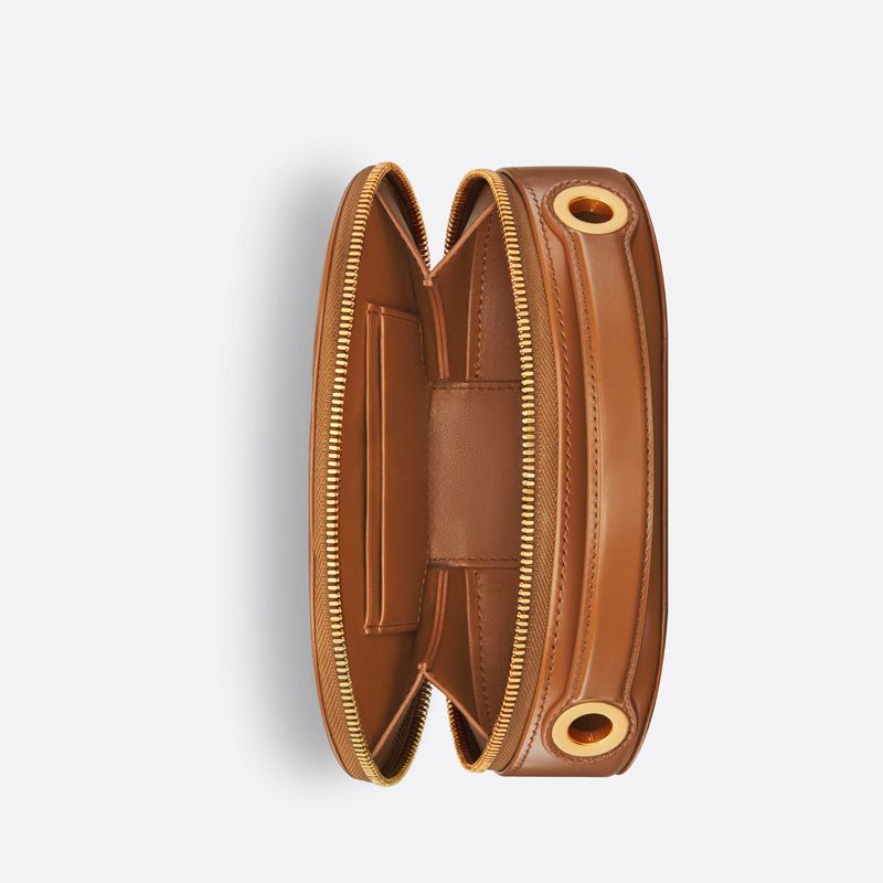 Dior CD Signature Oval Camera Bag Calfskin Brown - Image 4