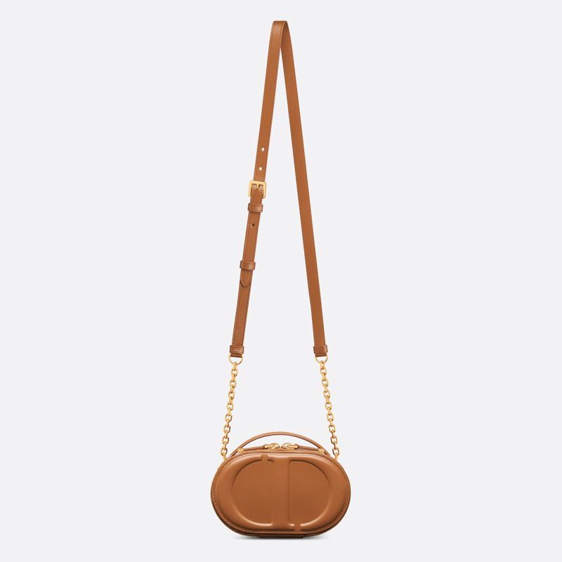 Dior CD Signature Oval Camera Bag Calfskin Brown - Image 5
