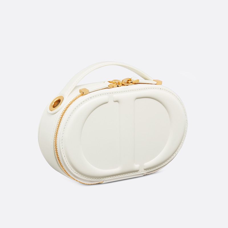 Dior CD Signature Oval Camera Bag Calfskin White - Image 2