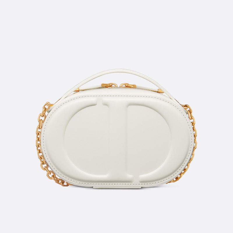 Dior CD Signature Oval Camera Bag Calfskin White - Image 3