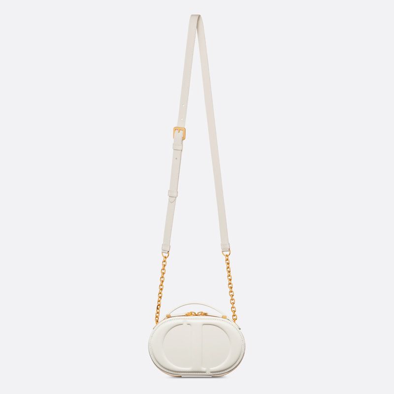 Dior CD Signature Oval Camera Bag Calfskin White - Image 5