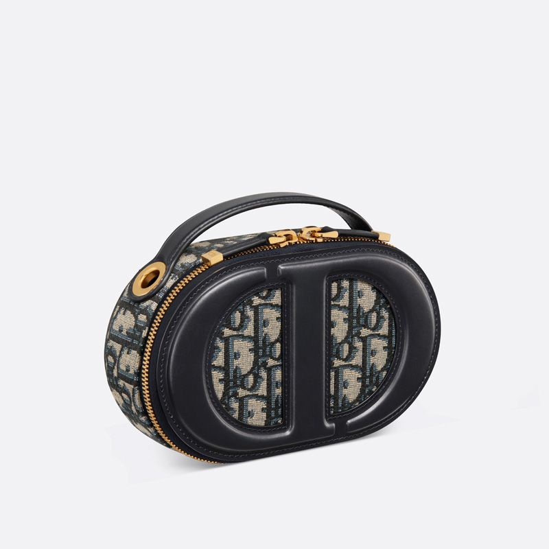 Dior CD Signature Oval Camera Bag Oblique Motif Canvas Blue - Image 2