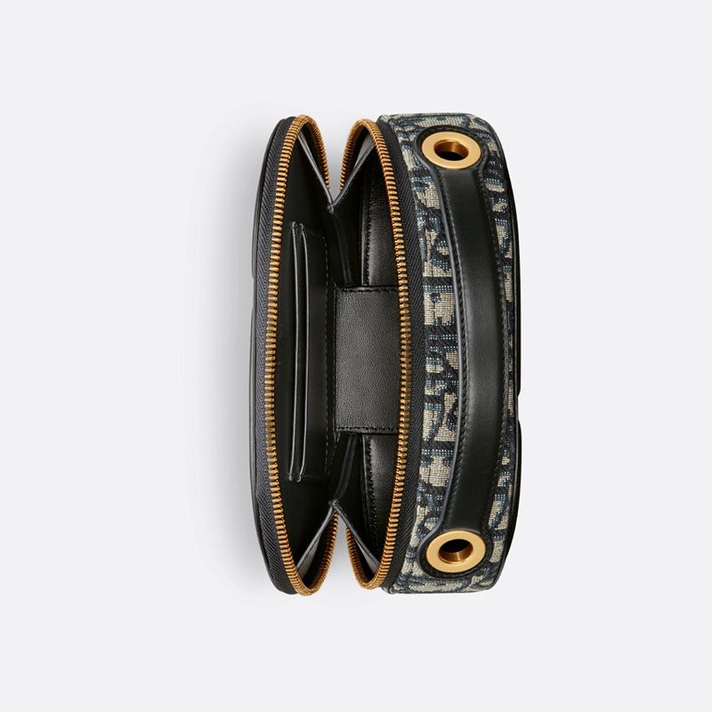 Dior CD Signature Oval Camera Bag Oblique Motif Canvas Blue - Image 4