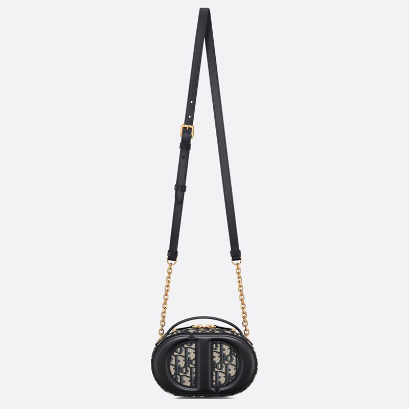 Dior CD Signature Oval Camera Bag Oblique Motif Canvas Blue - Image 5
