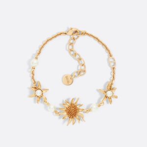 Dior Chardons Bracelet Metal with Resin Pearls and CD Signature Gold