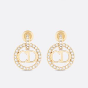 Dior Clair D Lune Earrings Metal with Crystals Gold