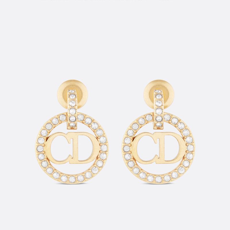 Dior Clair D Lune Earrings Metal with Crystals Gold