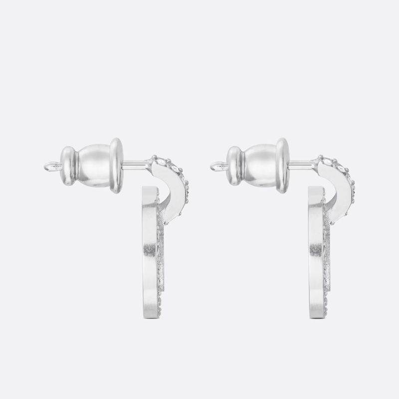Dior Clair D Lune Earrings Metal with Crystals Silver - Image 2