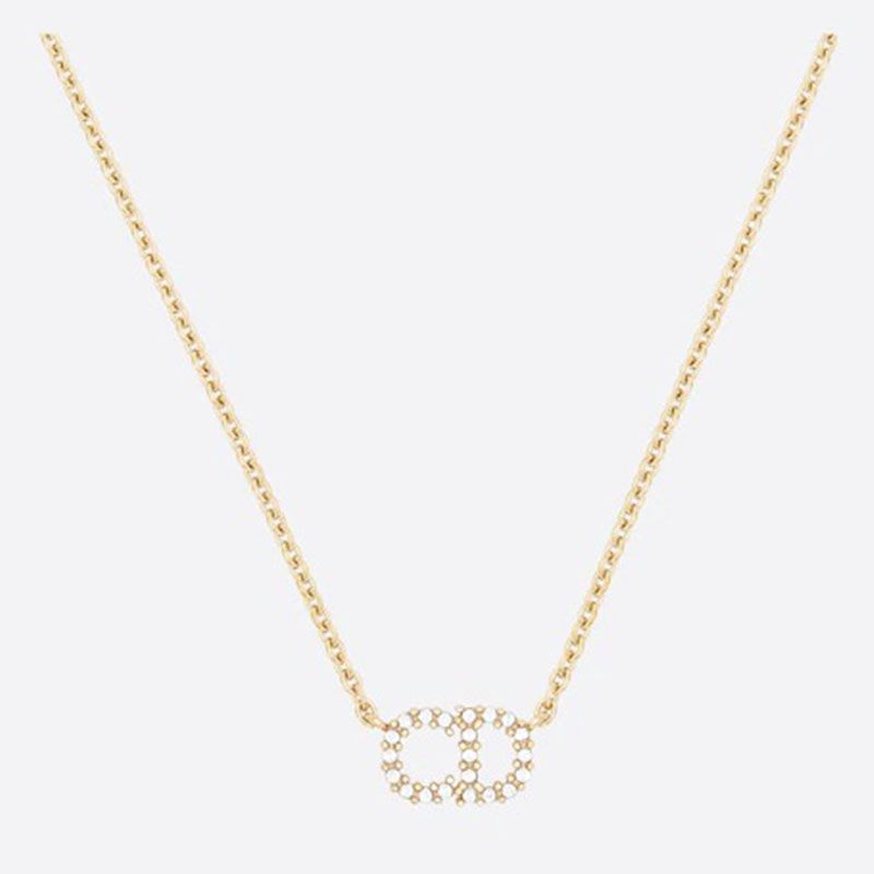 Dior Clair D Lune Necklace Metal with CD Signature Embellished Crystals Gold - Image 2