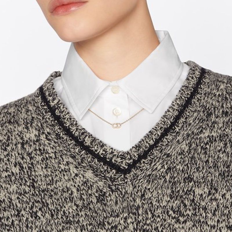 Dior Clair D Lune Necklace Metal with CD Signature Embellished Crystals Gold - Image 3