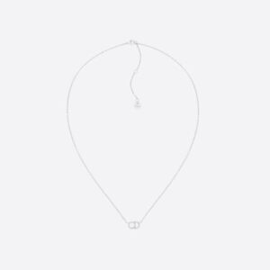 Dior Clair D Lune Necklace Metal with CD Signature Embellished Crystals Silver