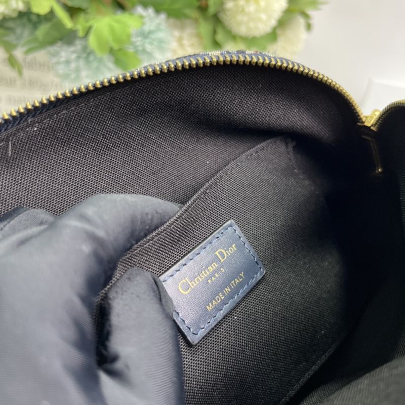 Dior Cosmetic Pouch Oblique Motif Canvas Black - Image 4