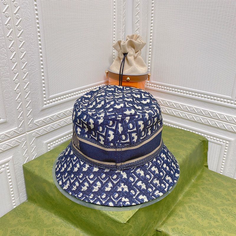 Dior D-Oblique Small Brim Bucket Hat Canvas Navy Blue - Image 2