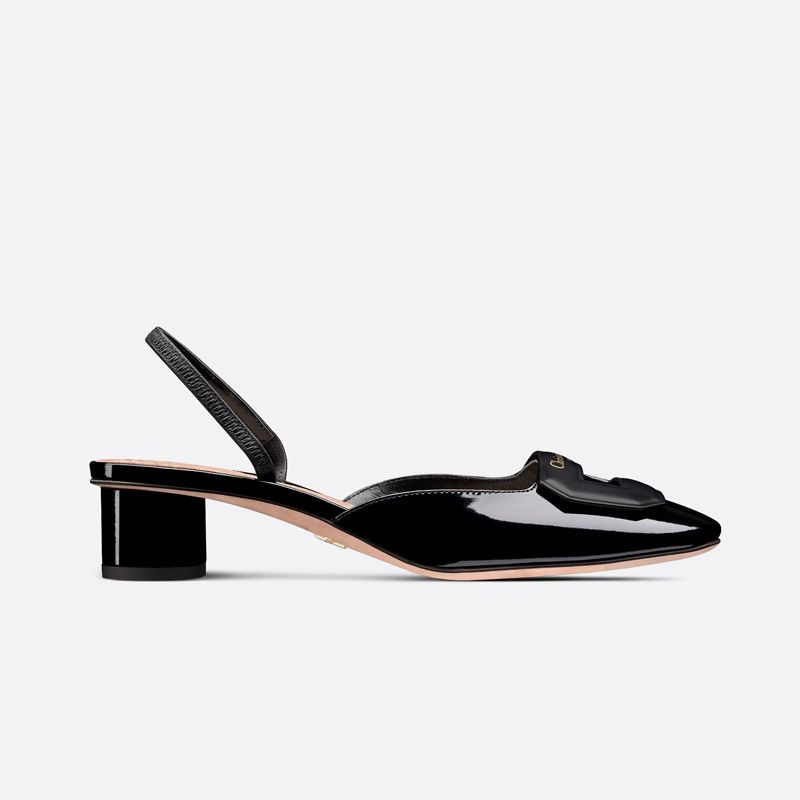 Dior Day Slingback Pumps Women Patent Calfskin Black - Image 3