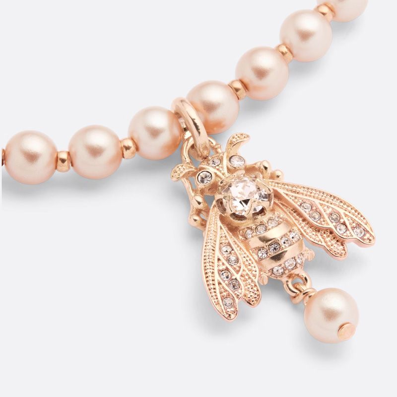 Dior D-Bee Necklace Resin Pearls and Metal Pink - Image 2