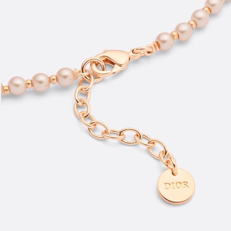 Dior D-Bee Necklace Resin Pearls and Metal Pink - Image 3