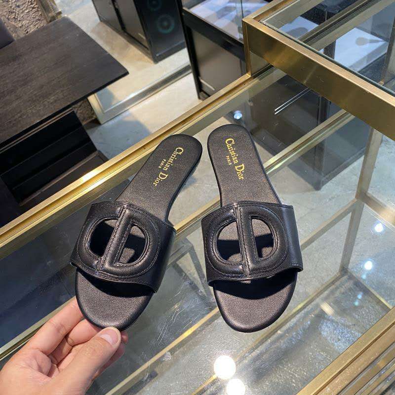 Dior D-Club Slides Women Calfskin Black - Image 2