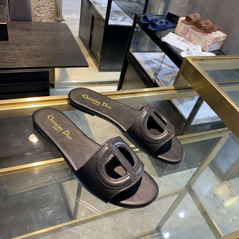 Dior D-Club Slides Women Calfskin Black - Image 3
