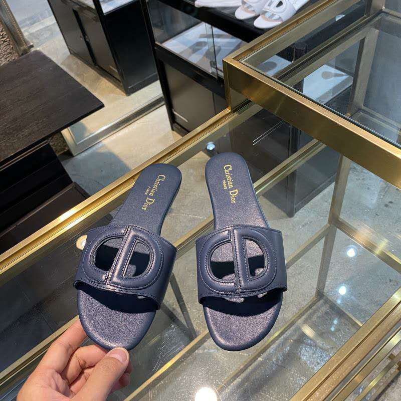 Dior D-Club Slides Women Calfskin Blue - Image 2