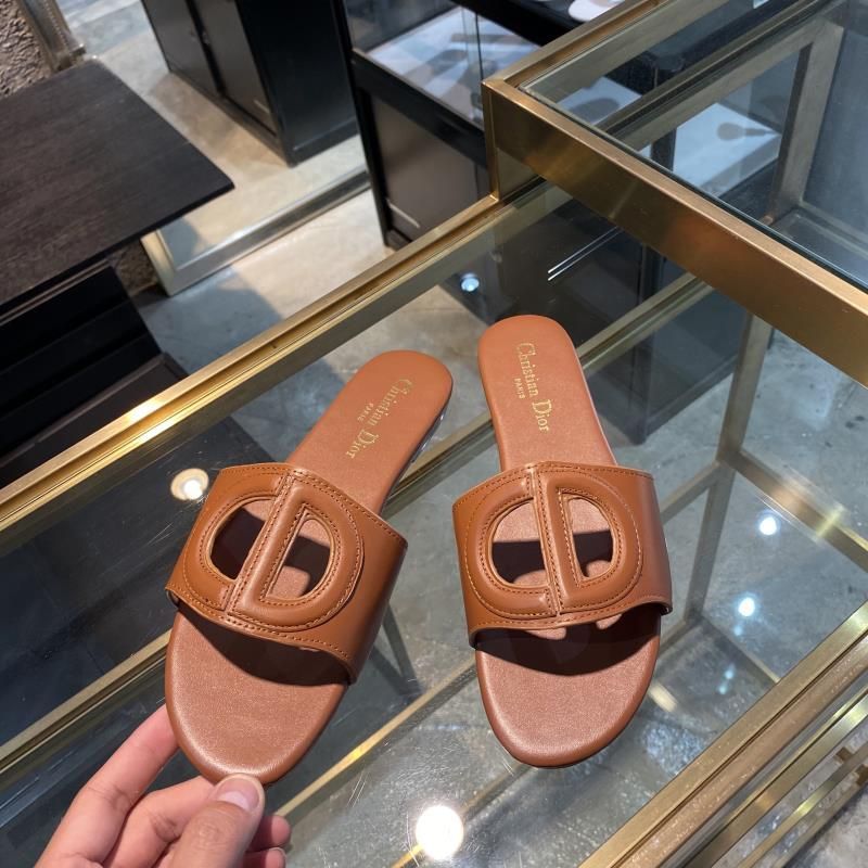 Dior D-Club Slides Women Calfskin Brown - Image 2