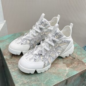Dior D-Connect Sneakers Women Reve d'Infini Motif Technical Fabric White/Beige