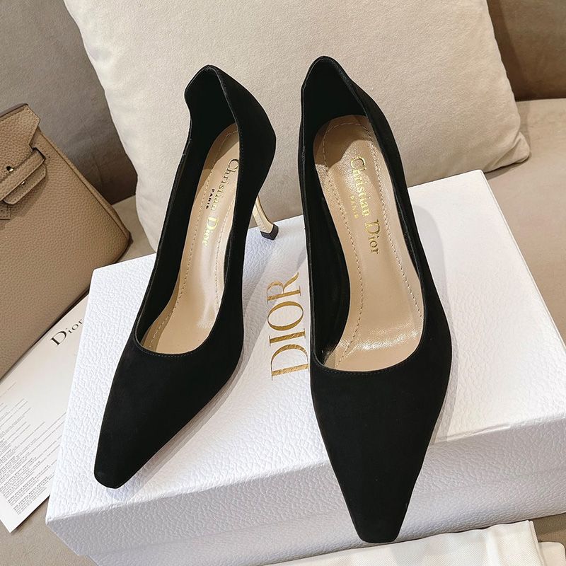 Dior D-Fame Pumps Women Suede Black - Image 2