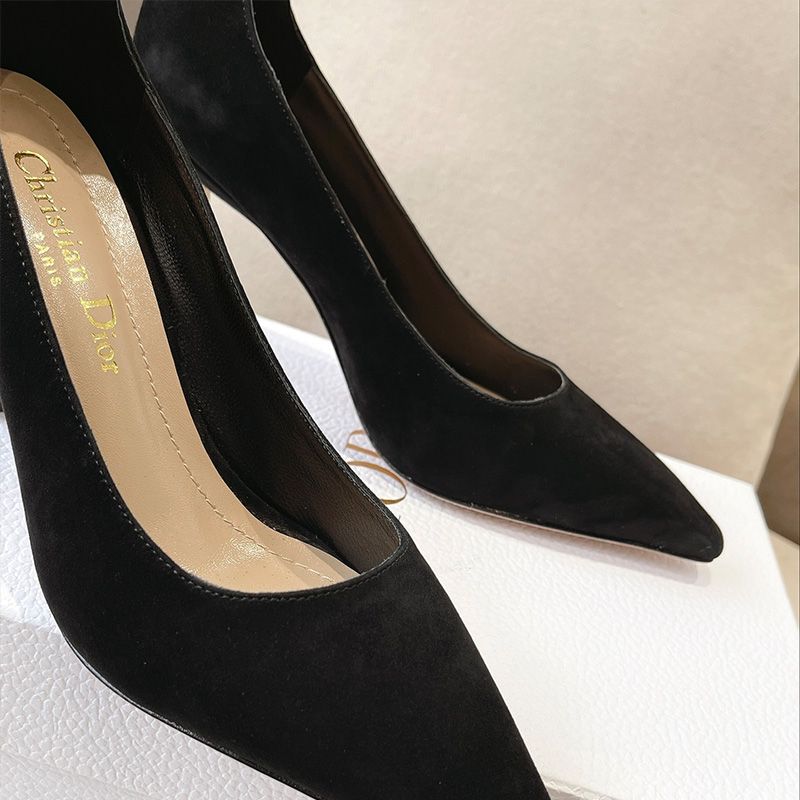 Dior D-Fame Pumps Women Suede Black - Image 4