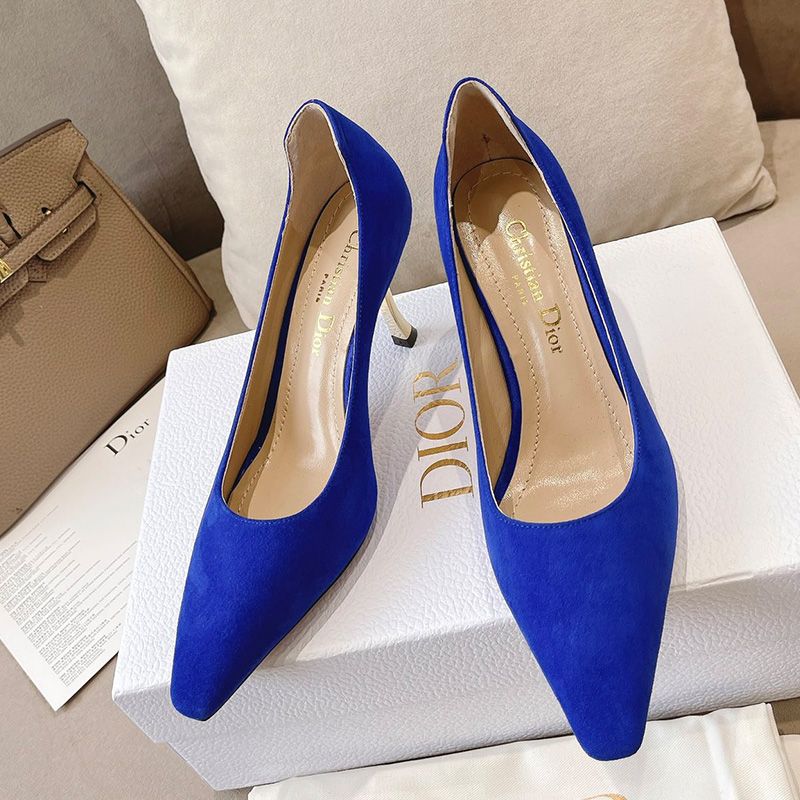 Dior D-Fame Pumps Women Suede Blue - Image 2
