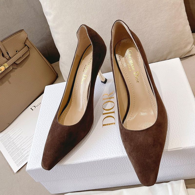 Dior D-Fame Pumps Women Suede Brown - Image 2