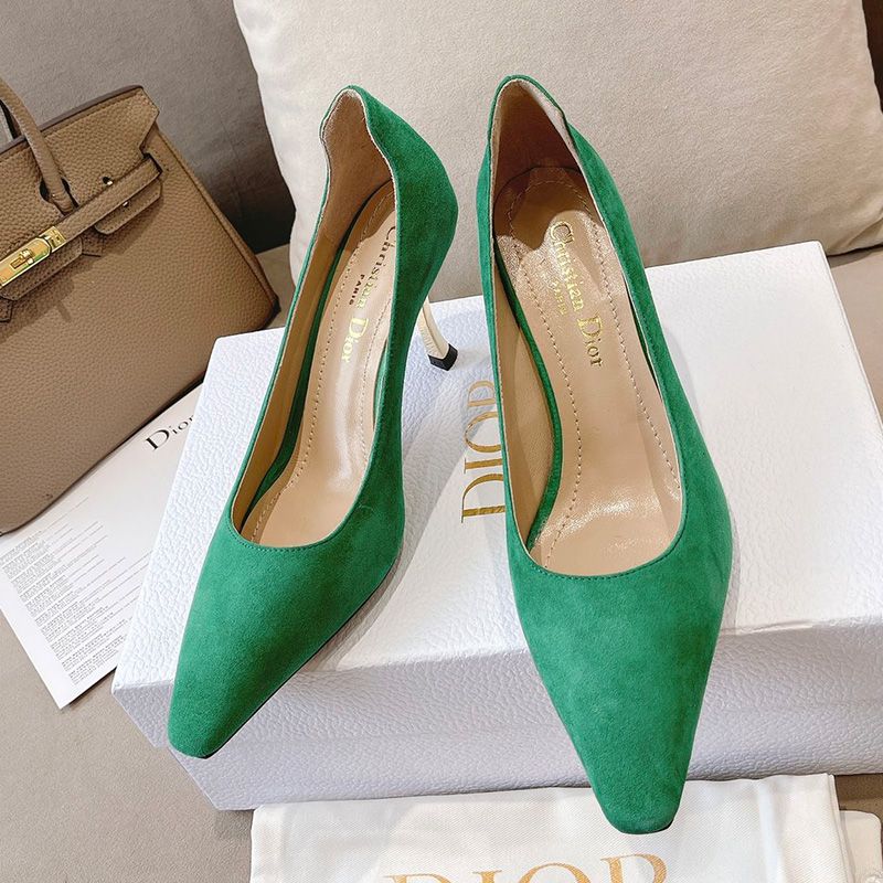 Dior D-Fame Pumps Women Suede Green - Image 2
