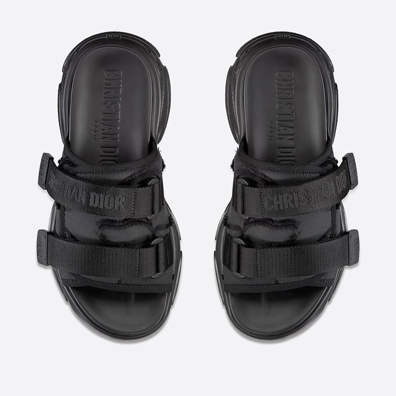 Dior D-Wander Slides Women Camouflage Technical Fabric Black - Image 2